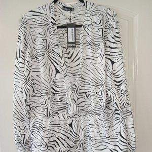 Zebra Wrap Top